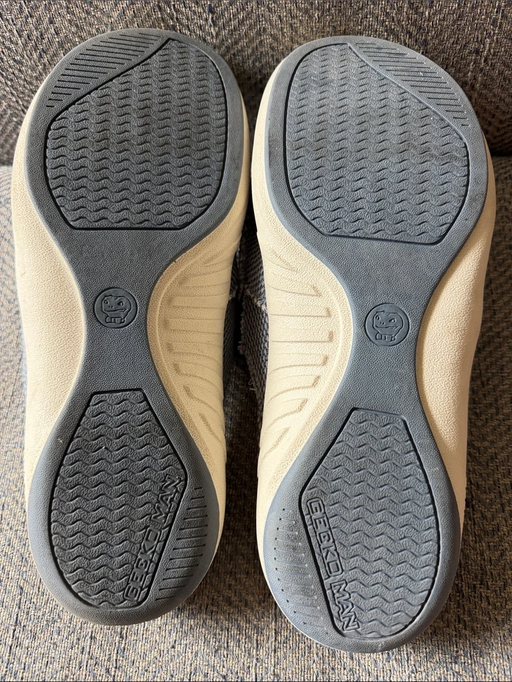 Gecko Man by walk Hero Men's Blue Canvas Arch Support Slippers Size: 8